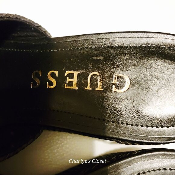 Guess Yenisa Woven Platform Wedge Slip-on Sandals Black Size 11M‎ NWOB - Picture 6 of 10